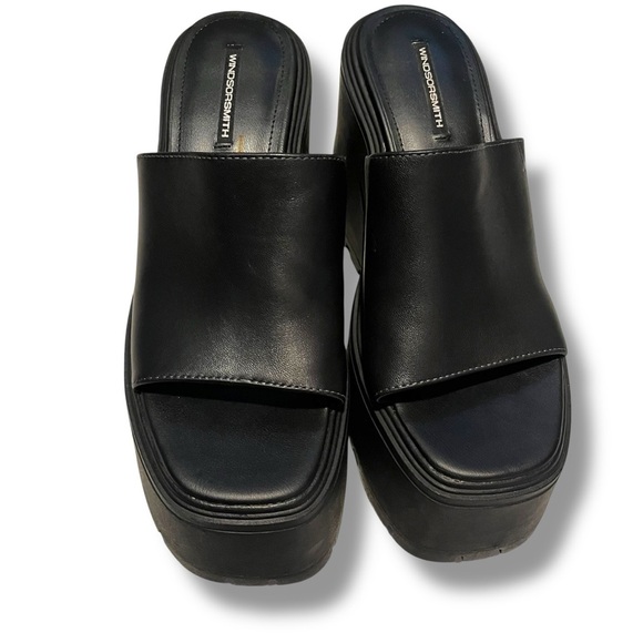 Windsor Smith Fantasize Heel Womens 9 Leather Chunky Platform Open Toe - Picture 2 of 6